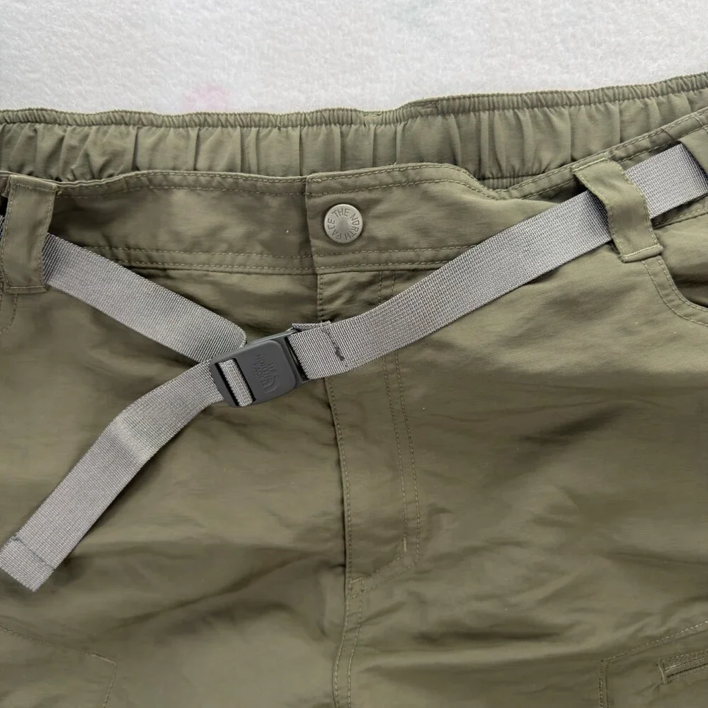 The North Face Travel Pants Mens XXL Olive Green Straight Leg Multiple Pockets
